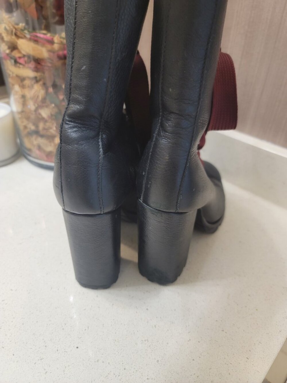 Schutz Zara Lace Up Combat Style Block Heel Booties Leather Booties Size 9 B - Picture 4 of 11